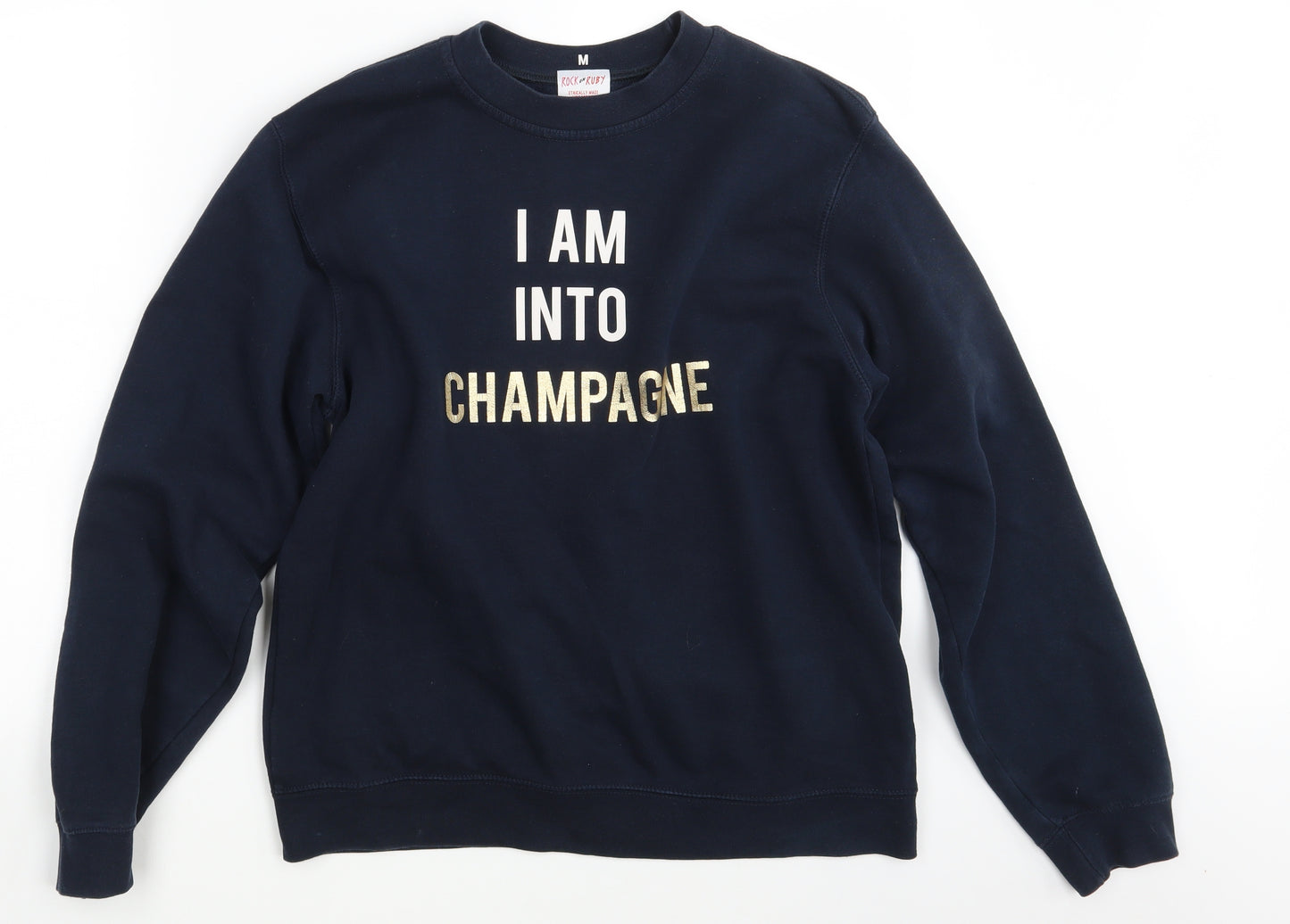 Rock  ON Ruby Mens Blue   Pullover Sweatshirt Size M