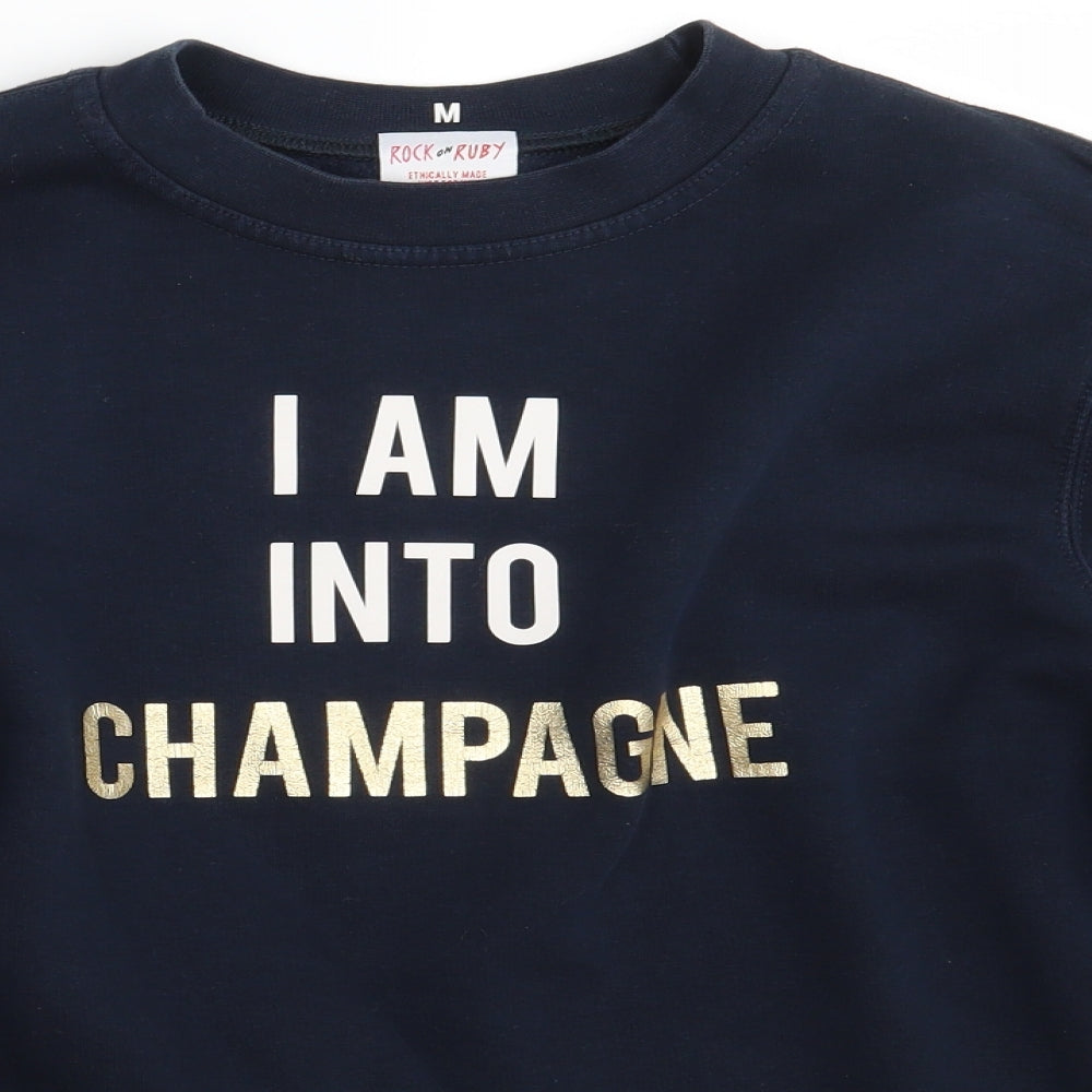 Rock  ON Ruby Mens Blue   Pullover Sweatshirt Size M