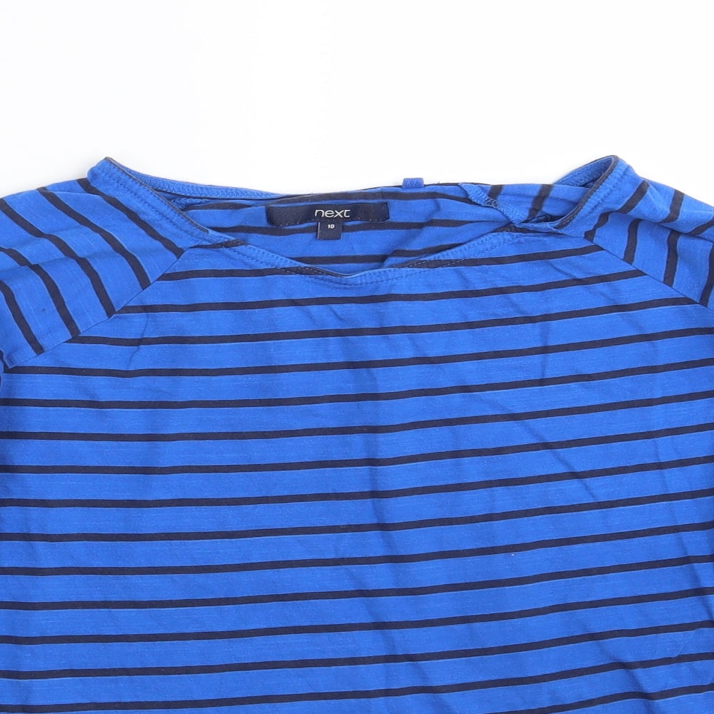 NEXT Womens Blue Striped  Basic T-Shirt Size 10