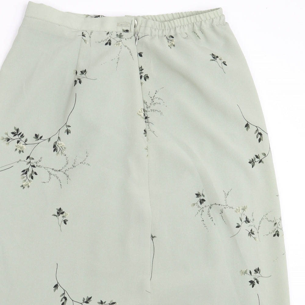 Bonmarché Womens Green Floral  Straight & Pencil Skirt Size 14