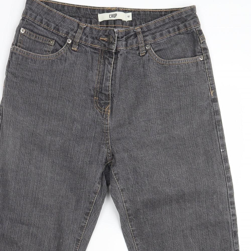 TU Womens Grey  Denim Cropped Jeans Size 12 L21 in