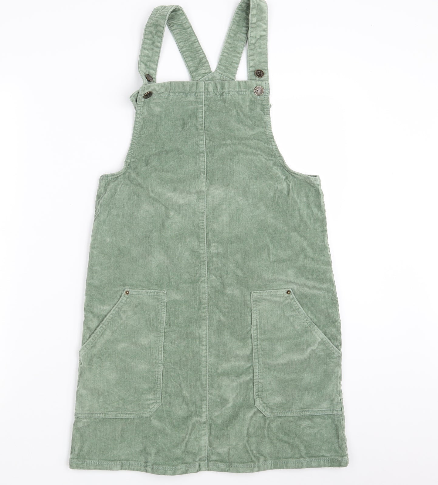 George Girls Green  Corduroy Pinafore/Dungaree Dress  Size 13-14 Years