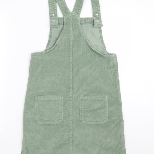 George Girls Green  Corduroy Pinafore/Dungaree Dress  Size 13-14 Years