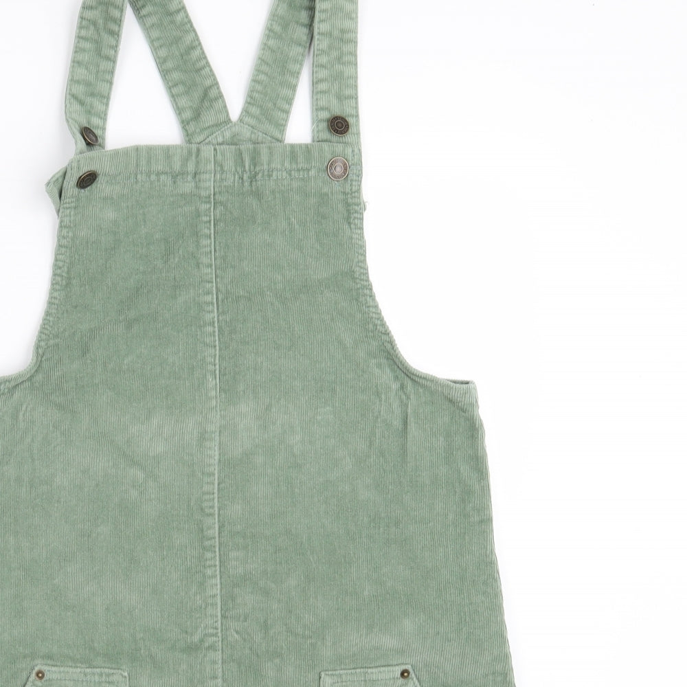 George Girls Green  Corduroy Pinafore/Dungaree Dress  Size 13-14 Years