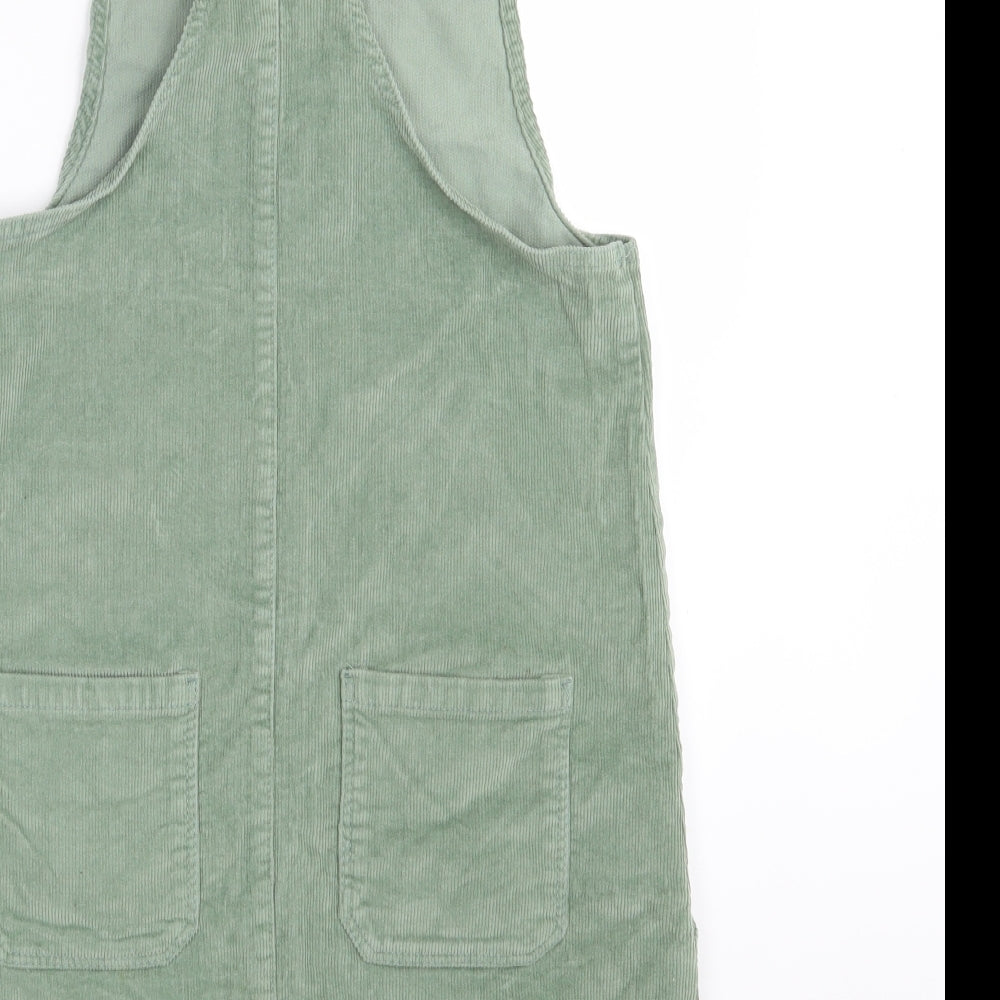 George Girls Green  Corduroy Pinafore/Dungaree Dress  Size 13-14 Years
