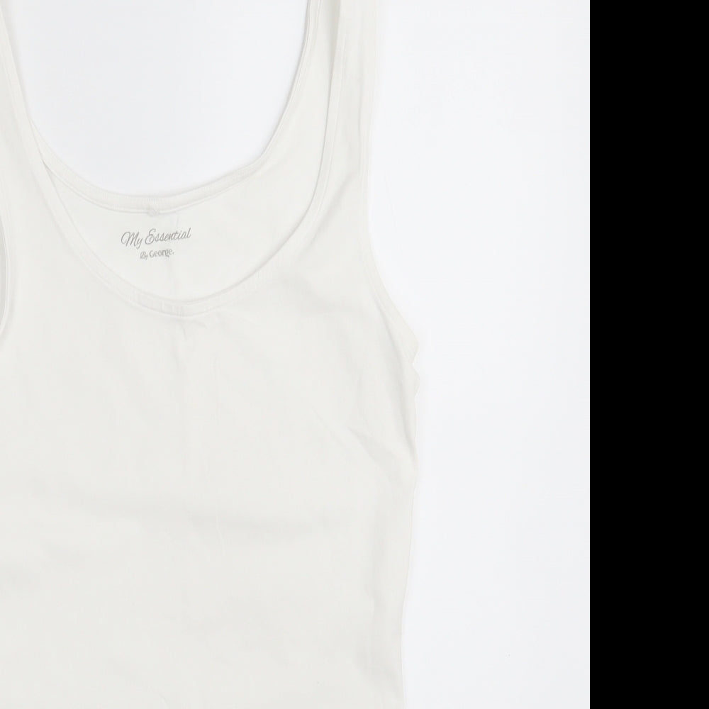 George Womens White   Camisole Tank Size 8