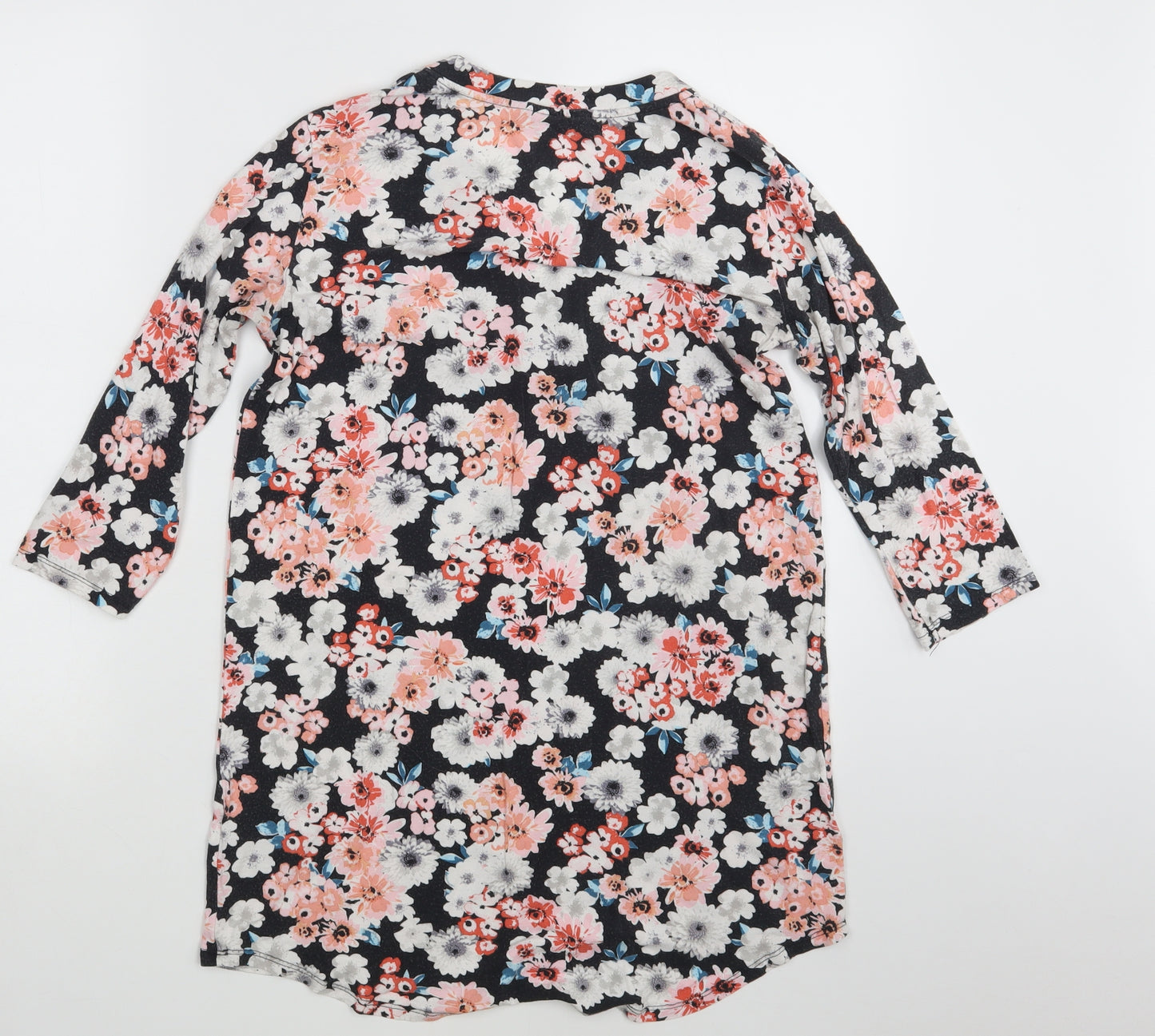George Womens Black Floral  Basic T-Shirt Size 12
