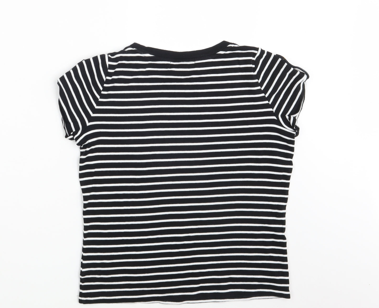 Polo Ralph Lauren Womens Black Striped  Basic T-Shirt Size M