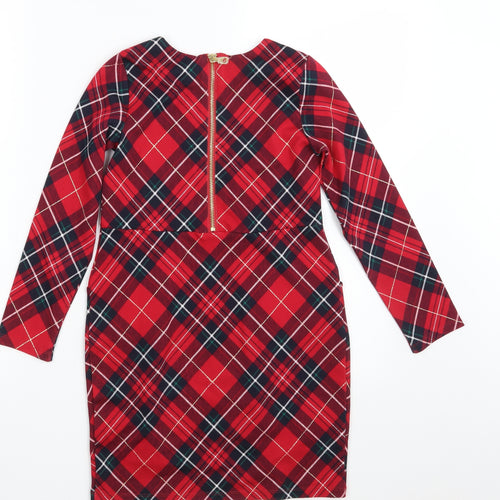 H&M Girls Red Check  Fit & Flare  Size 6-7 Years