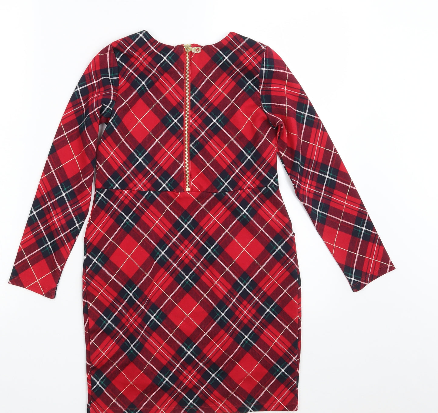H&M Girls Red Check  Fit & Flare  Size 6-7 Years