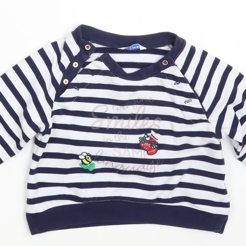 Mayoral Girls Blue Striped  Pullover Sweatshirt Size 5 Years