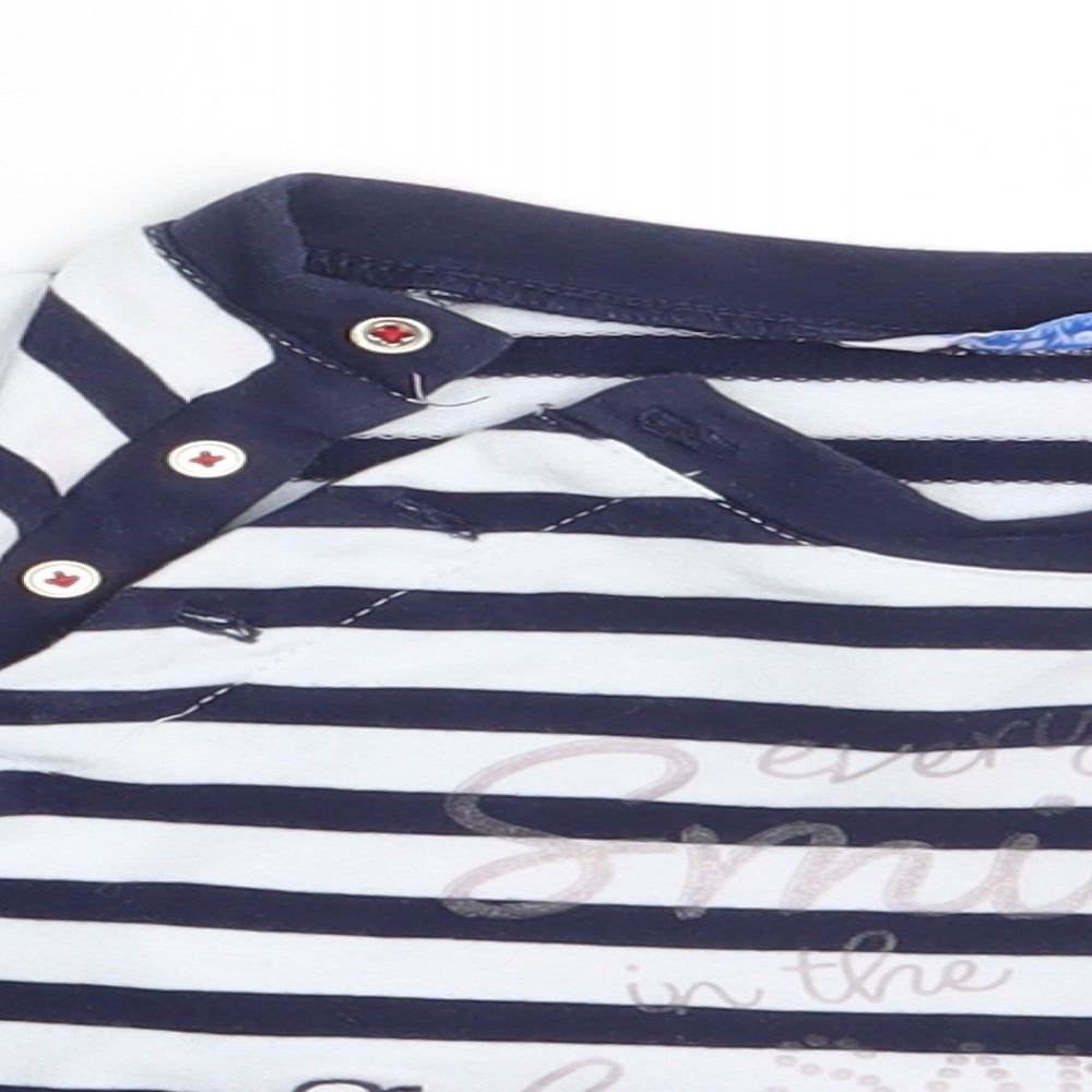 Mayoral Girls Blue Striped  Pullover Sweatshirt Size 5 Years