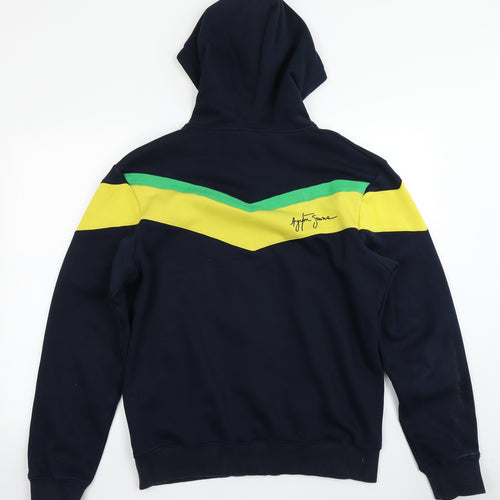 Ayrton Senna Mens Blue   Full Zip Hoodie Size L