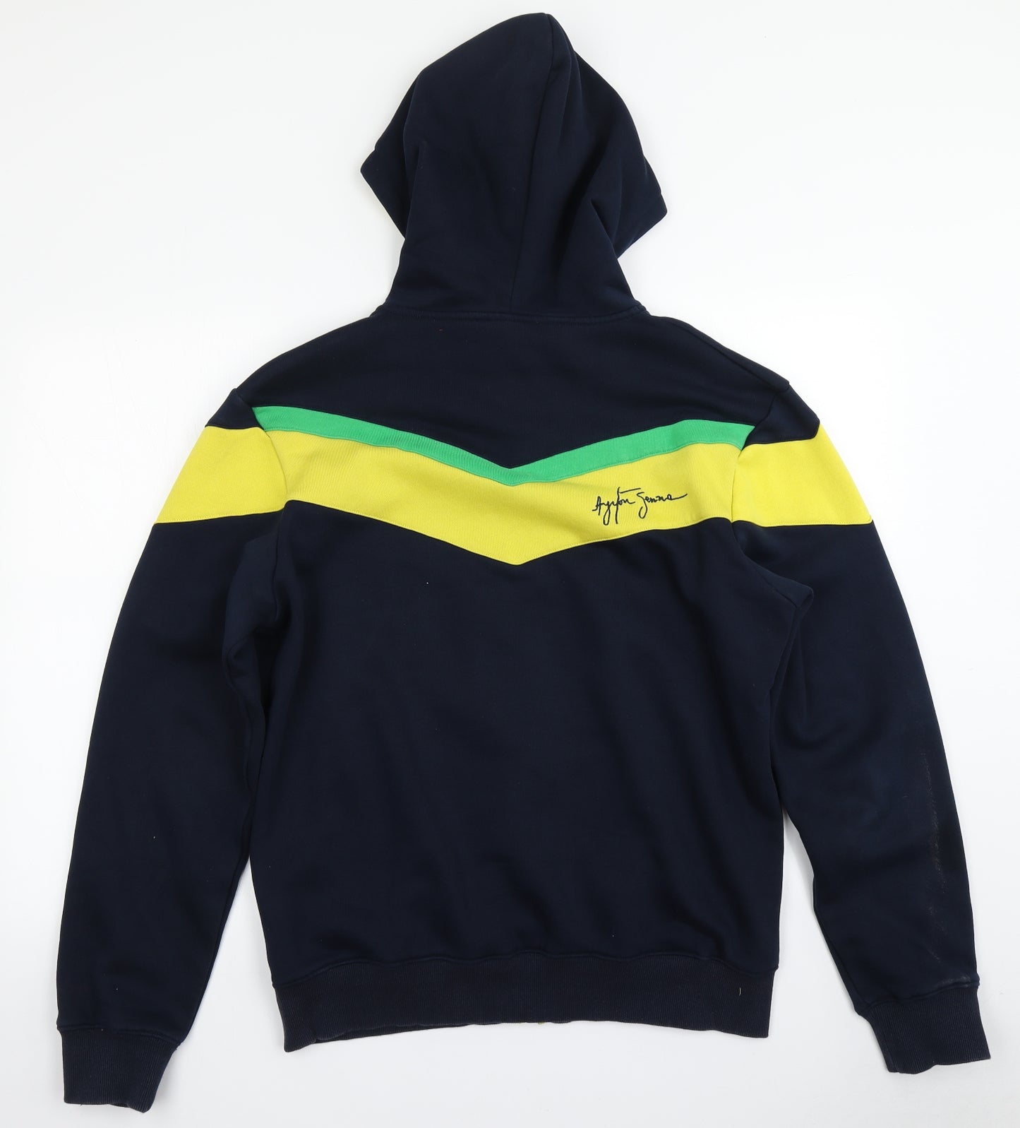 Ayrton Senna Mens Blue   Full Zip Hoodie Size L