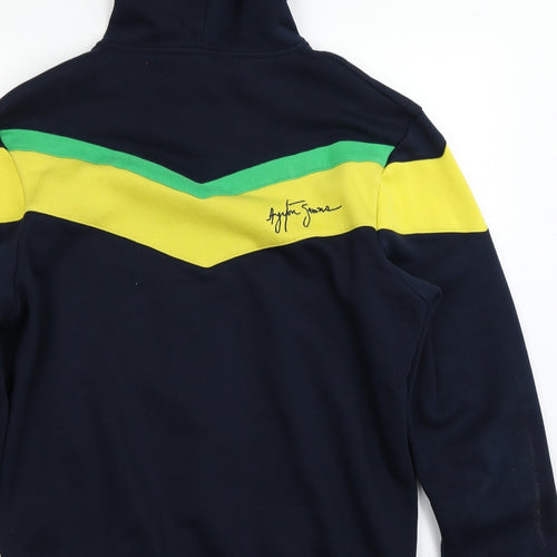 Ayrton Senna Mens Blue   Full Zip Hoodie Size L