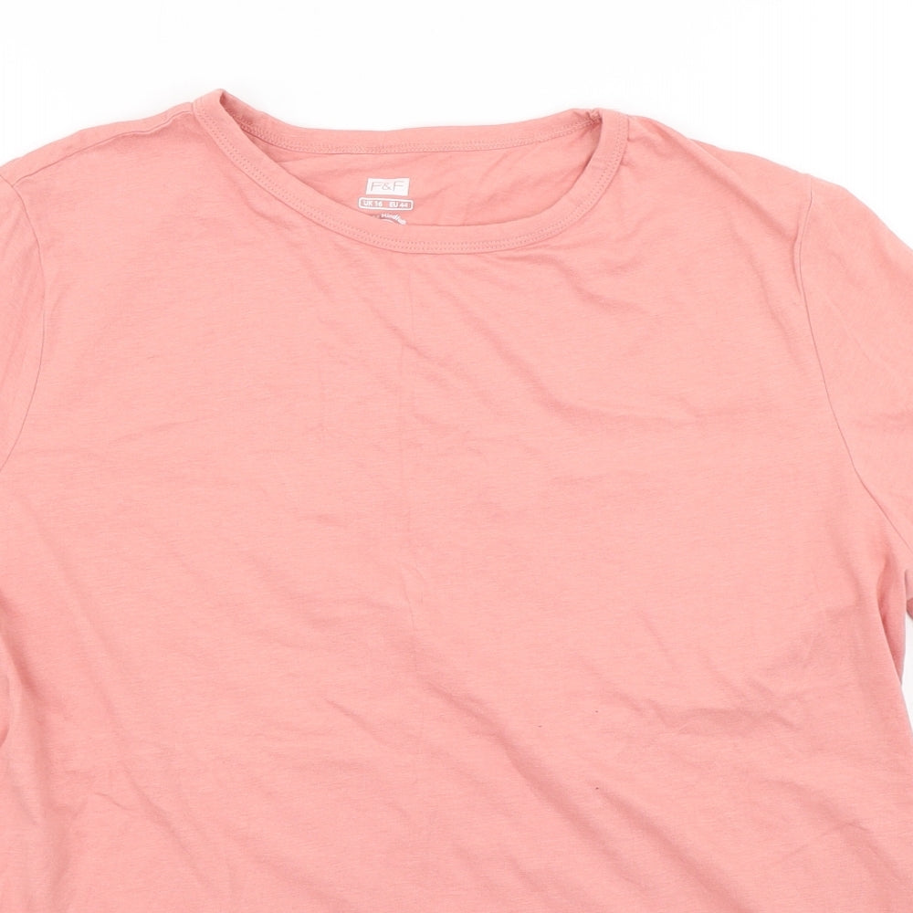 F&F Womens Pink   Basic T-Shirt Size 16