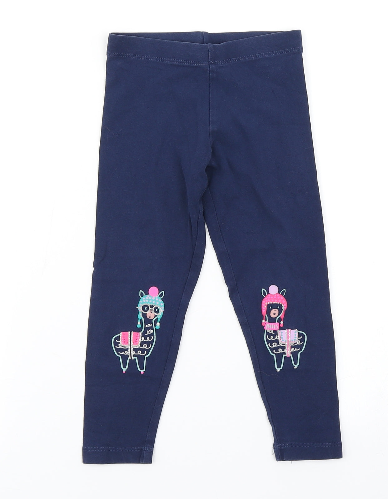 m&s Girls Blue   Jegging Trousers Size 2-3 Years - Llama