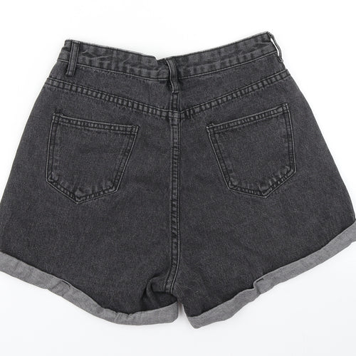 SheIn Womens Black  Denim Hot Pants Shorts Size S