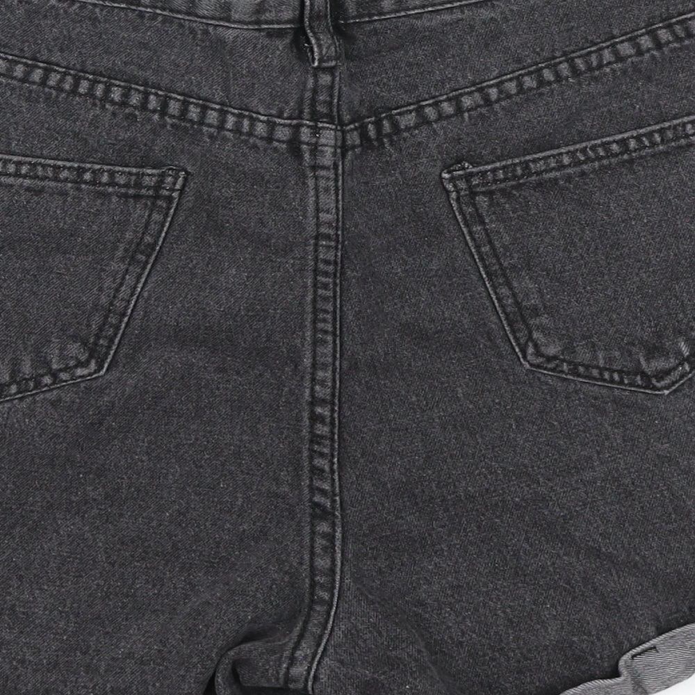 SheIn Womens Black  Denim Hot Pants Shorts Size S