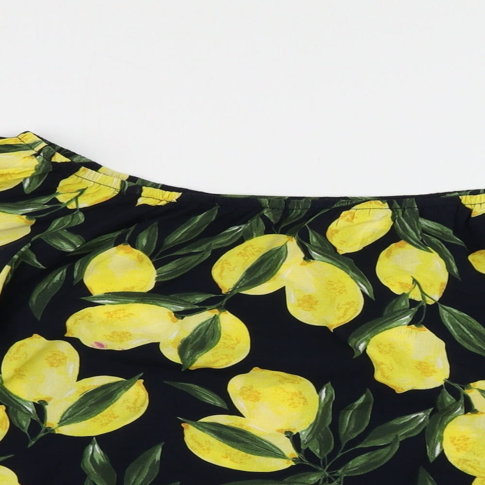 Apricot Womens Blue Floral  Basic Blouse Size 16