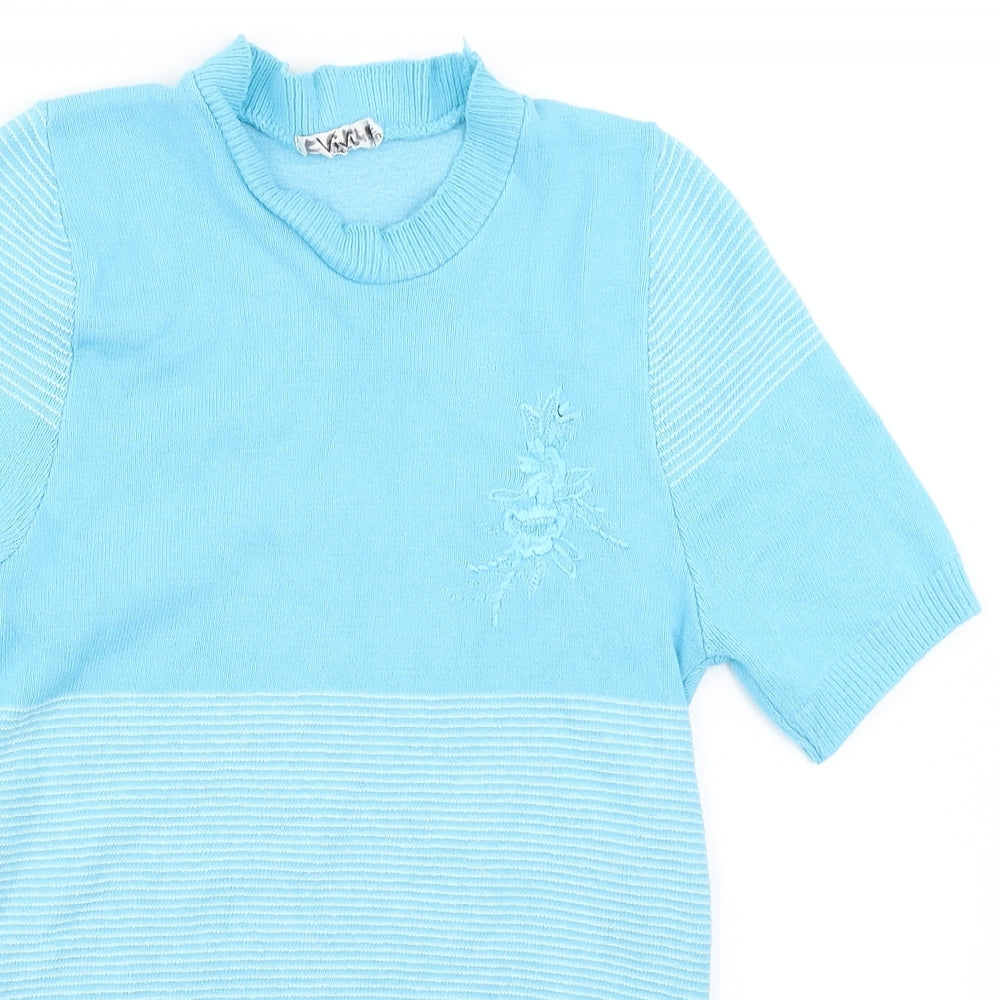 ViVi Womens Blue Striped Knit Pullover Jumper Size S