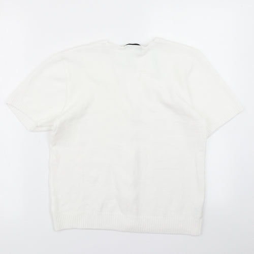 Pyari Womens White  Knit Cardigan Jumper Size S