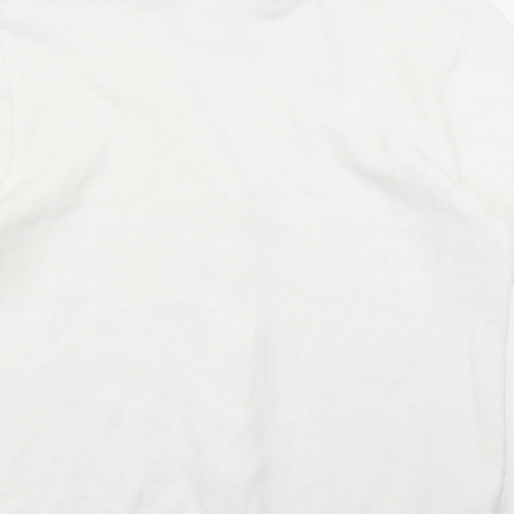 Pyari Womens White  Knit Cardigan Jumper Size S