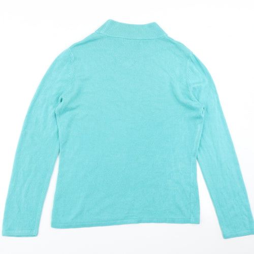 BM Colelction Womens Blue  Knit Pullover Jumper Size S