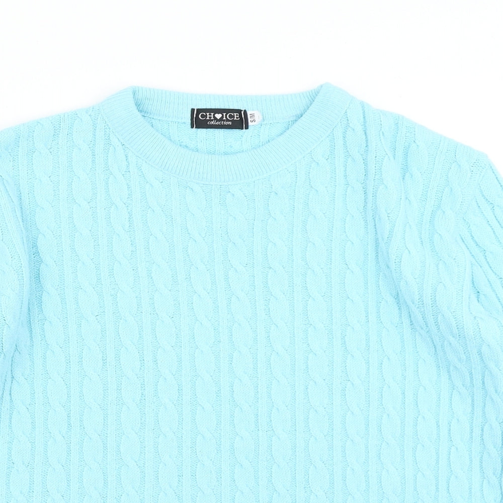 Choice Womens Blue  Knit Pullover Jumper Size S