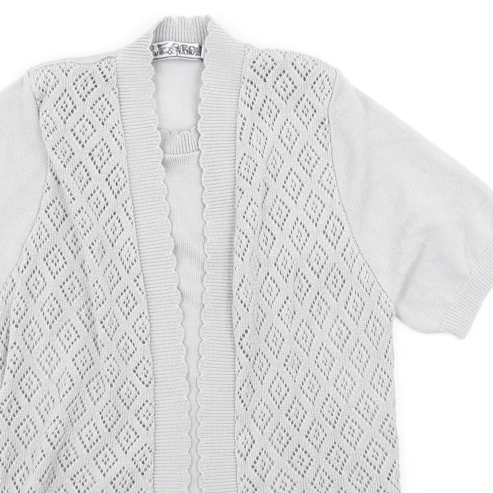 Pure & Natural Womens Grey Argyle/Diamond Knit Pullover Jumper Size S