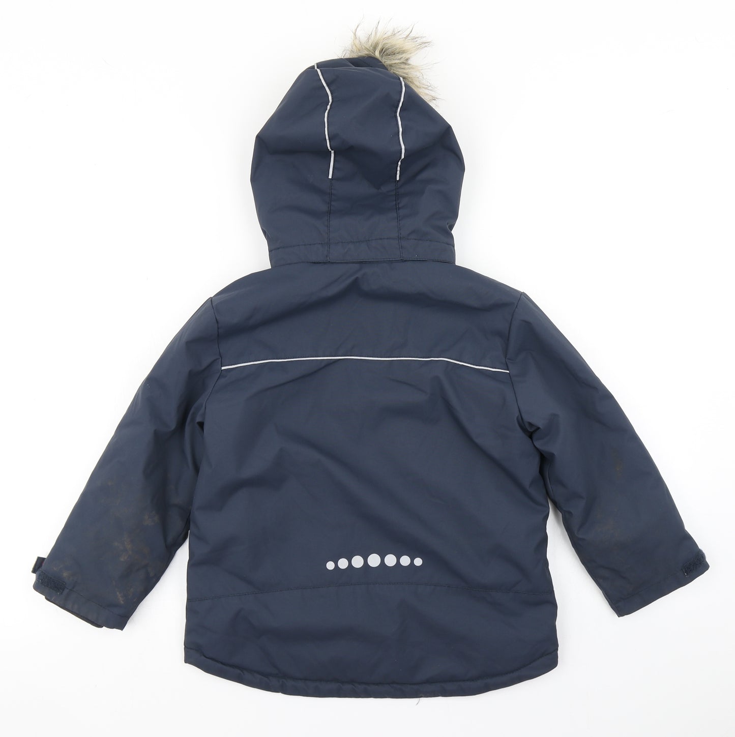 H&M Boys Blue   Parka Coat Size 5 Years