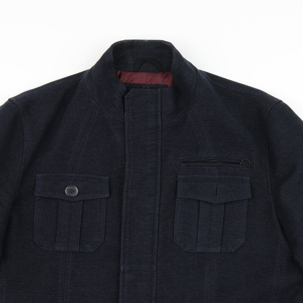 Thomas Nash Mens Blue   Overcoat Jacket Size L