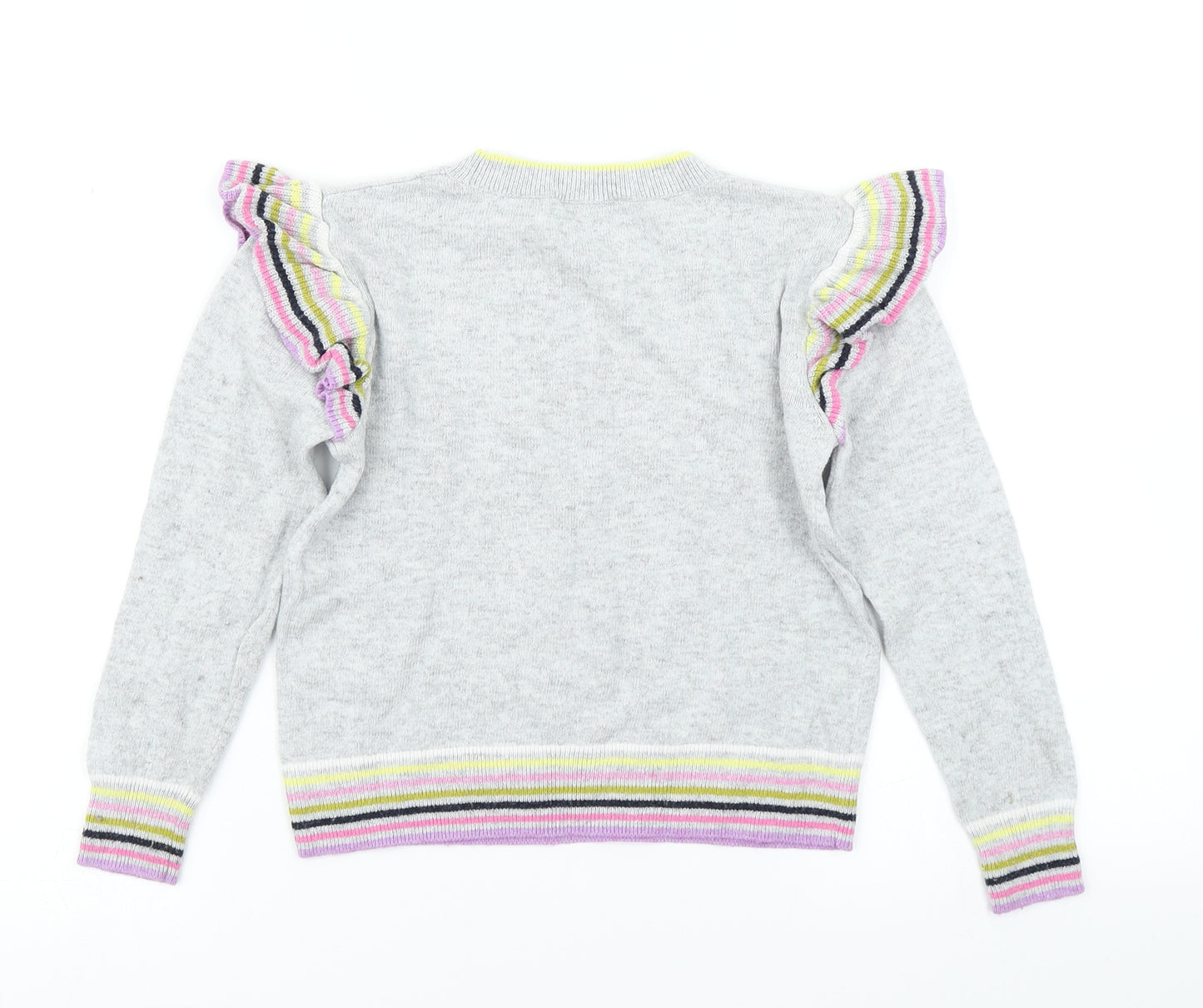 Mint Velvet Girls Grey  Knit Pullover Jumper Size 6 Years