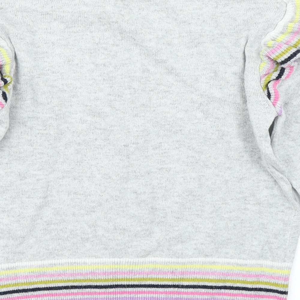 Mint Velvet Girls Grey  Knit Pullover Jumper Size 6 Years