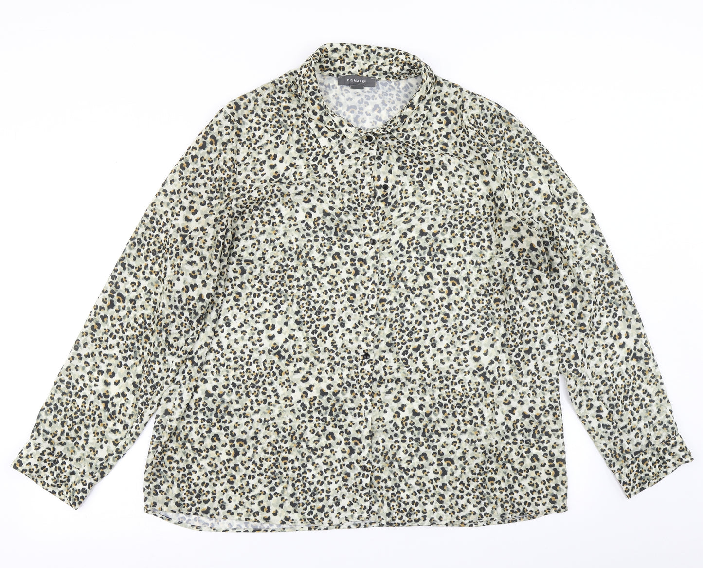 Primark Womens Beige Animal Print  Basic Blouse Size 18