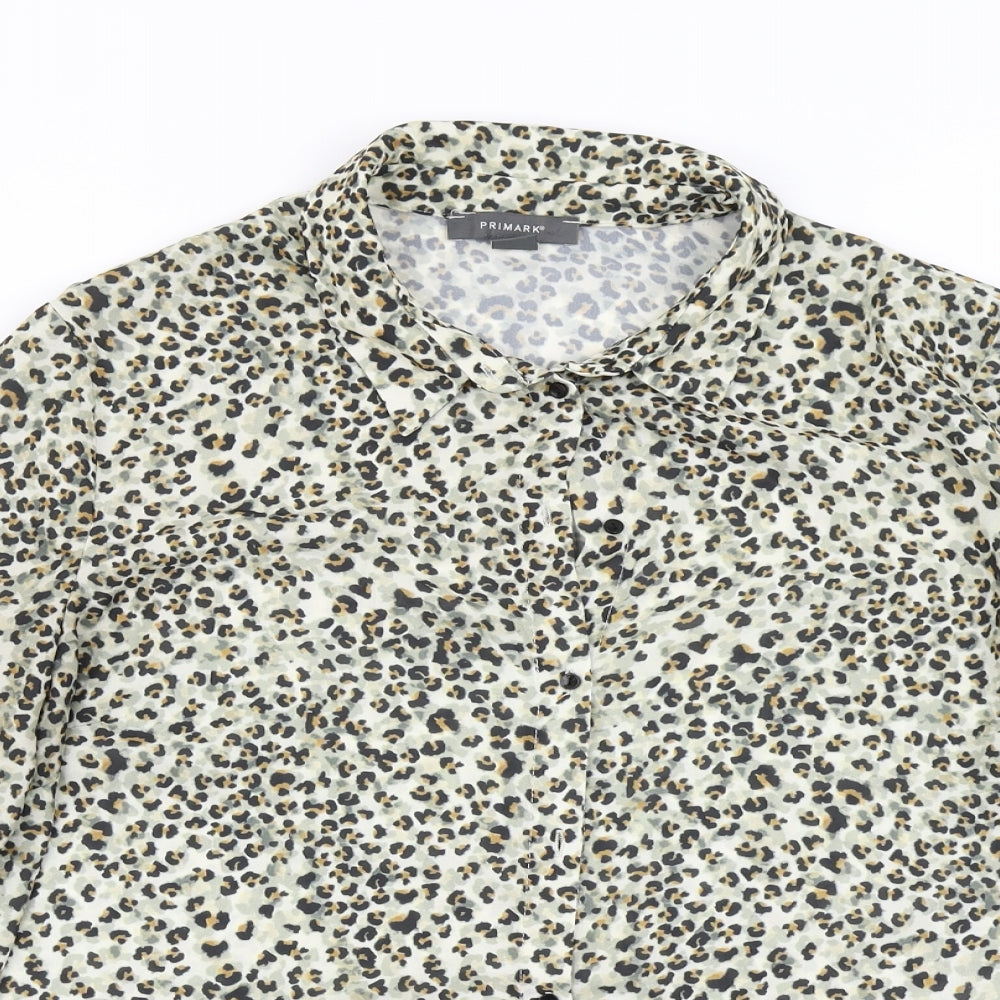 Primark Womens Beige Animal Print  Basic Blouse Size 18