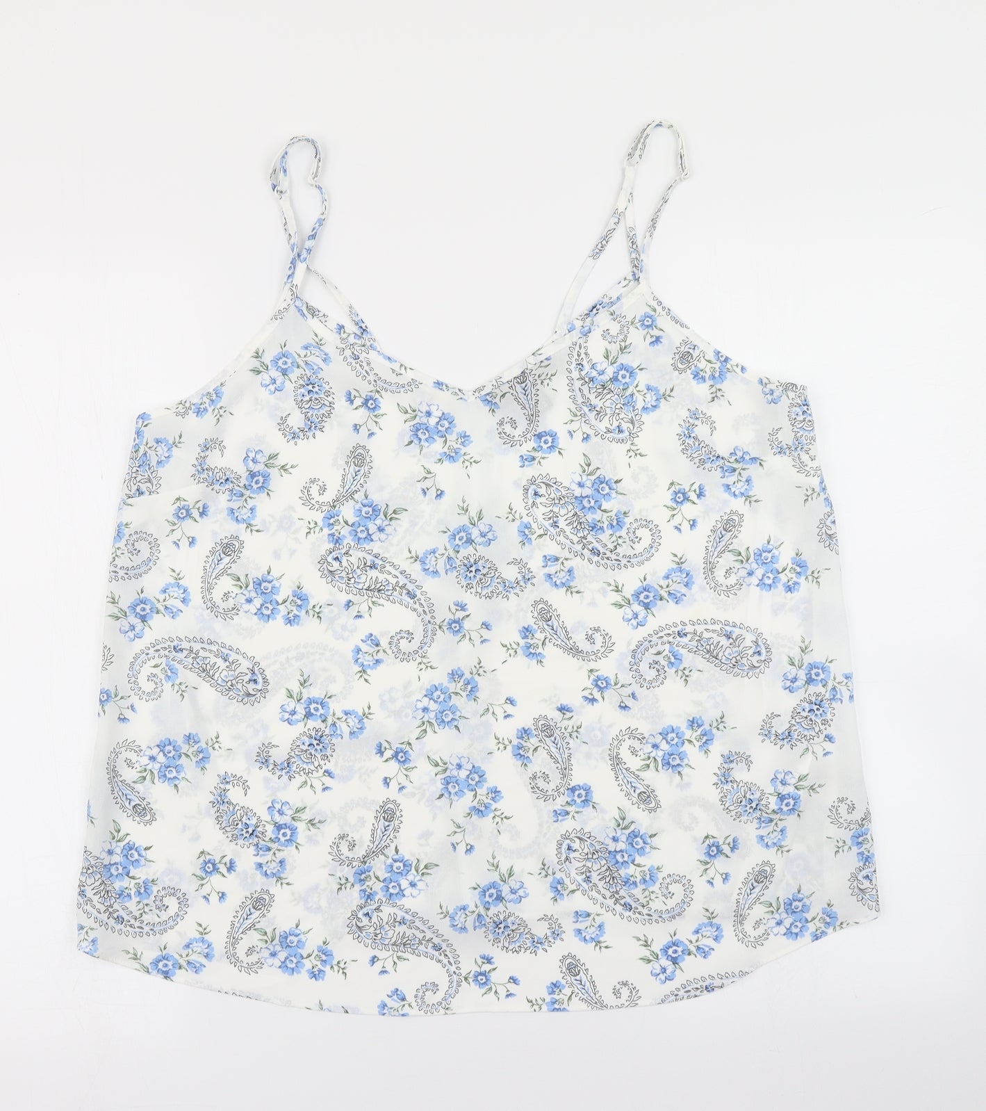 Primark Womens White Floral  Camisole Blouse Size 16