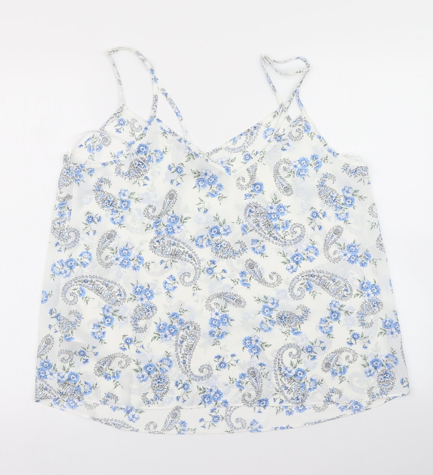 Primark Womens White Floral  Camisole Blouse Size 16