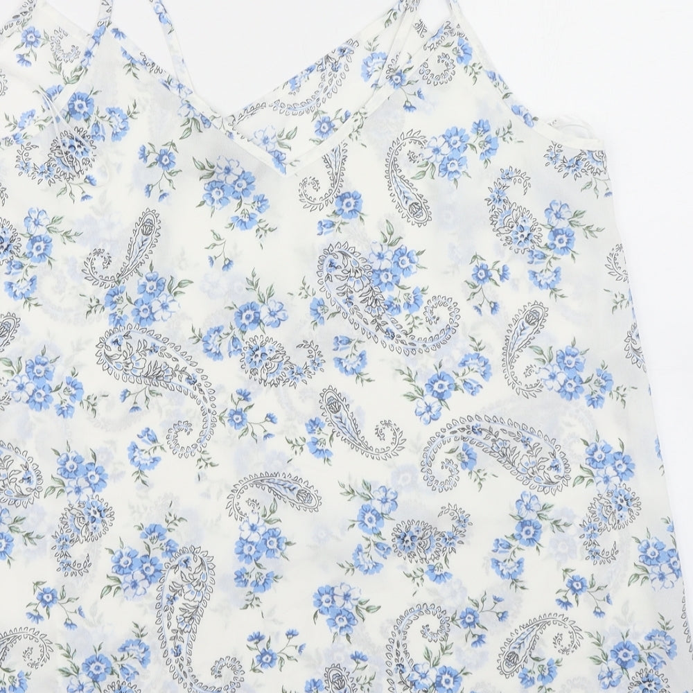 Primark Womens White Floral  Camisole Blouse Size 16