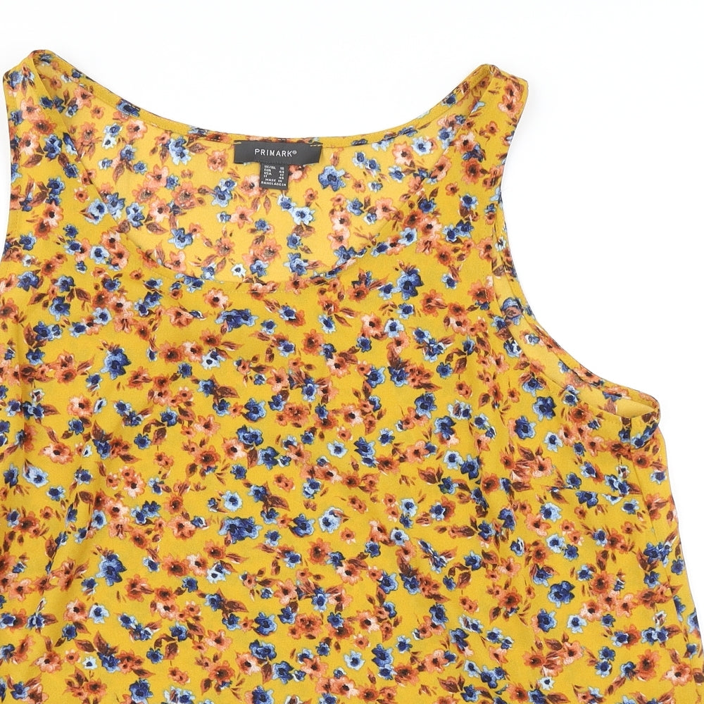 Primark Womens Yellow Floral  Basic Blouse Size 16