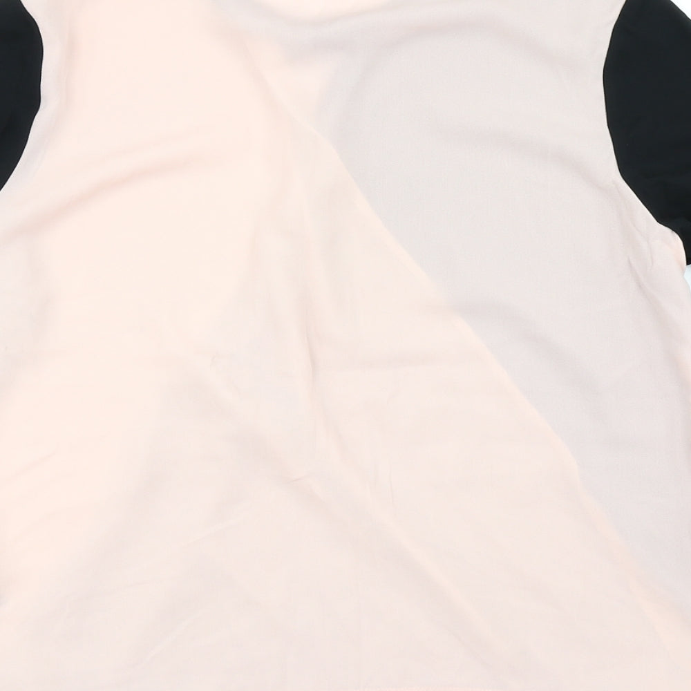 F&F Womens Black Colourblock  Wrap Blouse Size 12