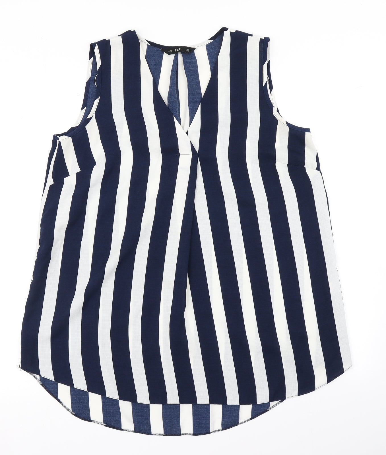 F&F Womens Blue Striped  Basic Blouse Size 14