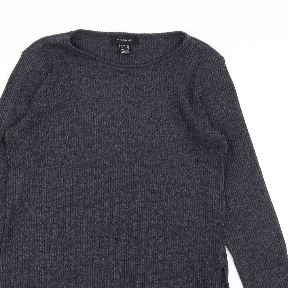 Atmosphere Womens Blue   Basic T-Shirt Size 12  - Longline