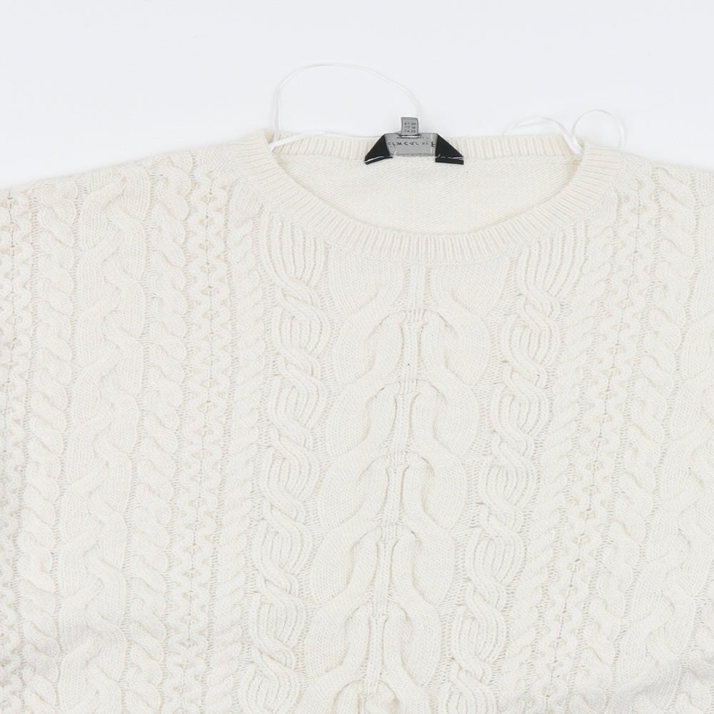F&F Womens White  Knit Pullover Jumper Size 22  - Balloon Sleeve
