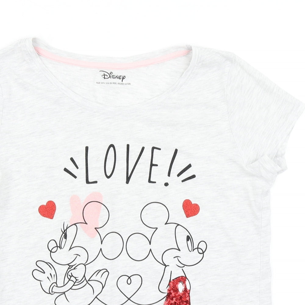 George Womens Grey   Basic T-Shirt Size 8  - Minnie Mouse Mickey Mouse