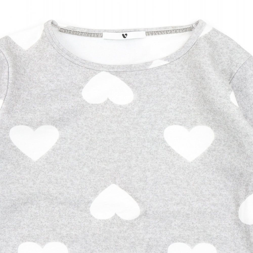 V by Very Womens Grey Polka Dot  Pullover Sweatshirt Size 8  - Loungewear