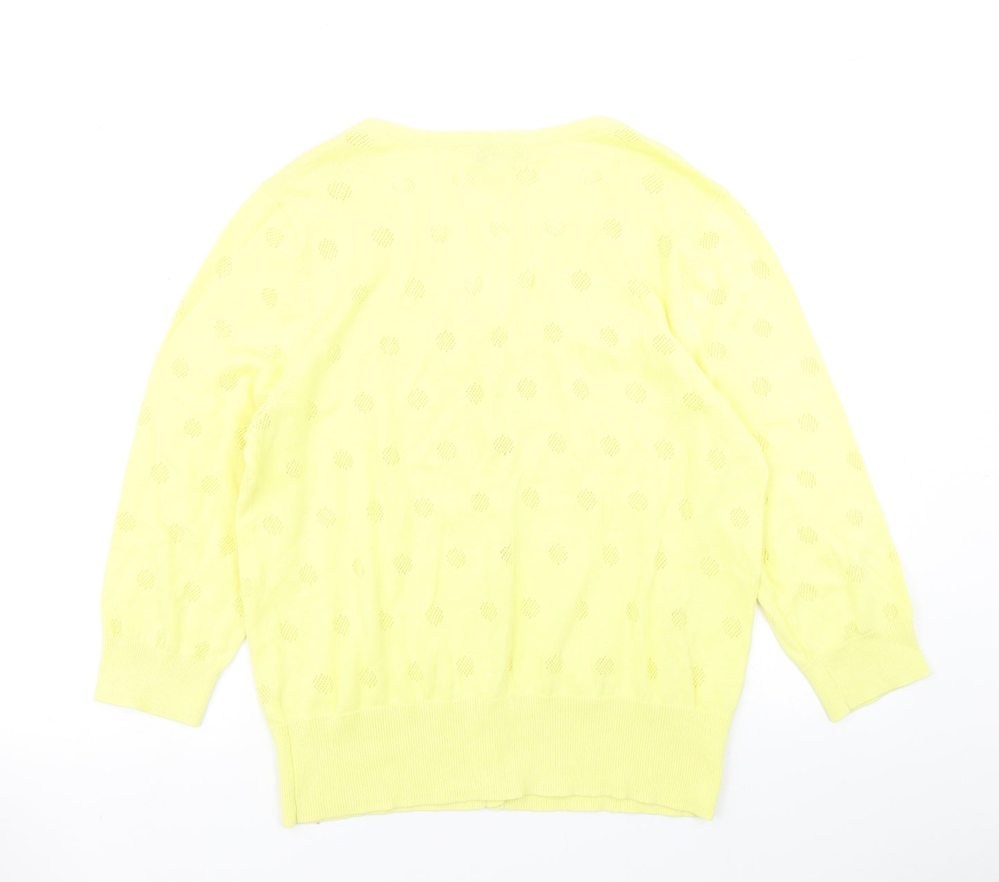 Monsoon Womens Yellow  Knit Cardigan Jumper Size 16