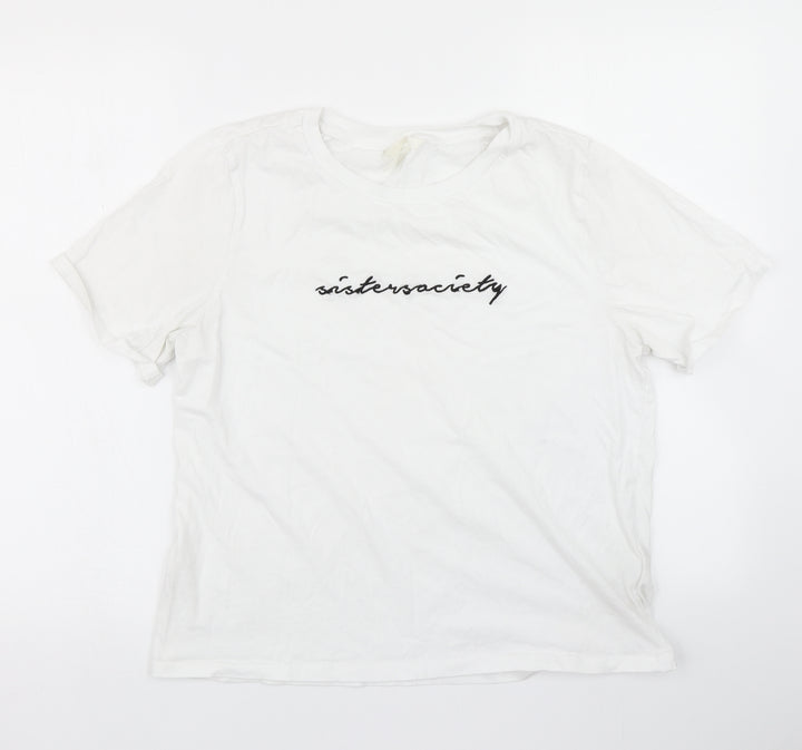H&M Womens White   Basic T-Shirt Size M