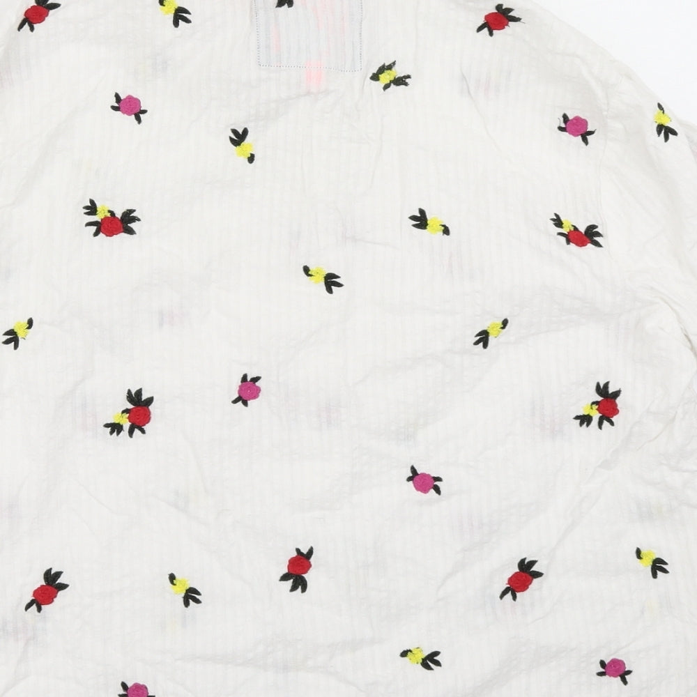 Superdry Womens White Floral  Basic Button-Up Size 12