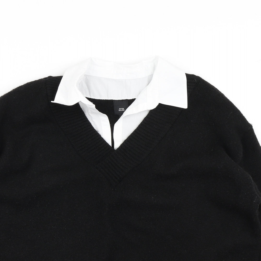 River Island Womens Black   Pullover Jumper Size M